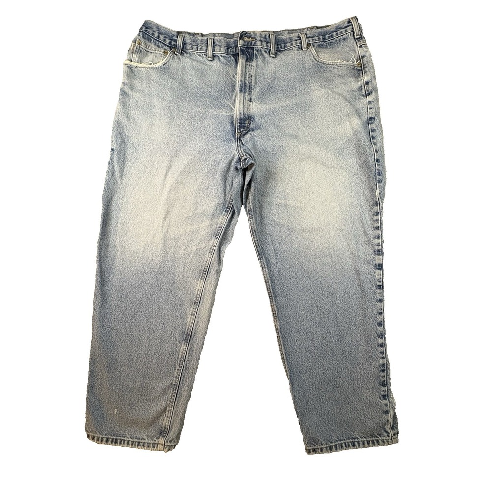 Carhartt B17 DST Men's 48.5x29.5 Blue Faded Distressed Relaxed Fit Tapered Jeans
